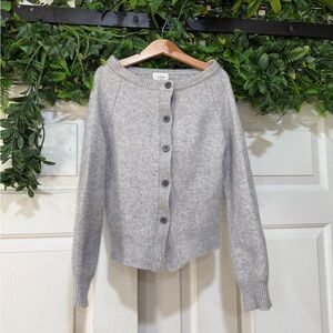 Aritzia Wilfred London Wool Cashmere Cardigan 2XS Heather Chrome